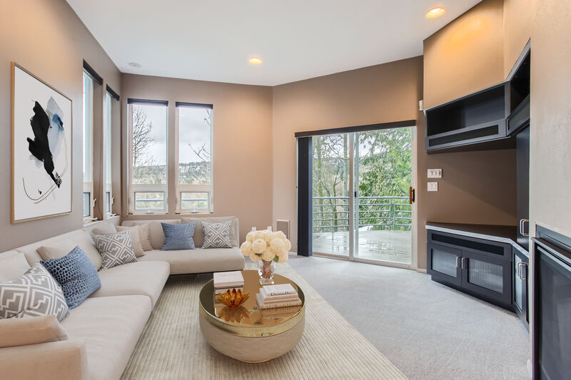 Empty Living Room → Mid-Century after
