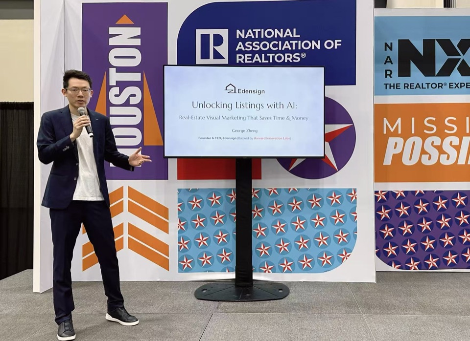 Multi-angle AI staged living room shown from two matching viewpoints